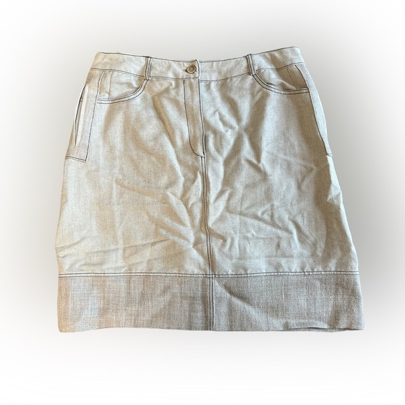 Harve Benard - Vintage Khaki Linen‎ Skirt - Picture 1 of 4